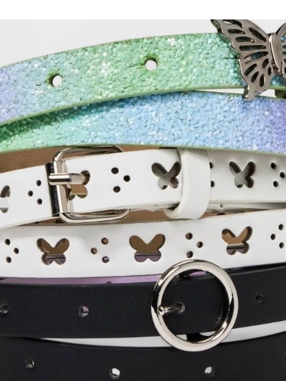 Buy 1 get 1 50% off Accent Belts - Mint Iridescent, White, Black